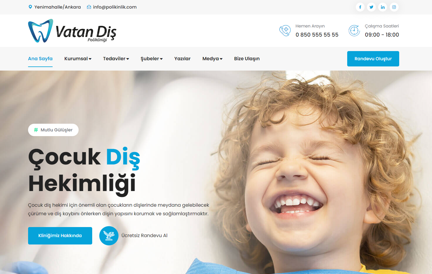 Diş Kliniği Web Sitesi - Bizon Reklam